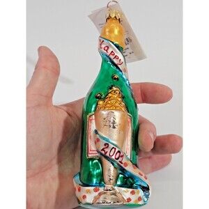 VTG‎ Christopher Radko 2001 Cheers 99-285-1 Blown Glass Ornament NEW YEARS